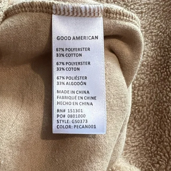 Good American Tan Sherpa Boyfriend Sweater size 2 (S-M) oversized - Picture 9 of 9
